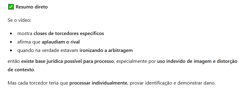 _Fer_Nan_Do__'s tweet photo. @gremista_gfpa @fabneme Já que tu usou IA pra explicar, aqui vai uma mais elaborada.

Expliquei pra IA todos os detalhes da situação, e não simplesmente: "torcedor que aparece em jogo pode processar?"

Isso é bem diferente de aparecer na transmissão da TV. https://t.co/crkpZqf9K5