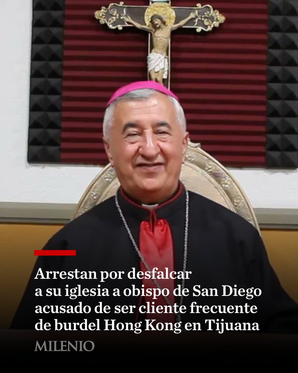 🔴✝️ Escándalo en la frontera: Detienen a Emanuel Hana Shaleta, exobispo de San Diego, por el presunto desfalco de aproximadamente 4.7 millones de pesos pertenecientes a su parroquia. 

El prelado fue arrestado en el aeropuerto de San Diego tras ser vinculado con 16 delitos