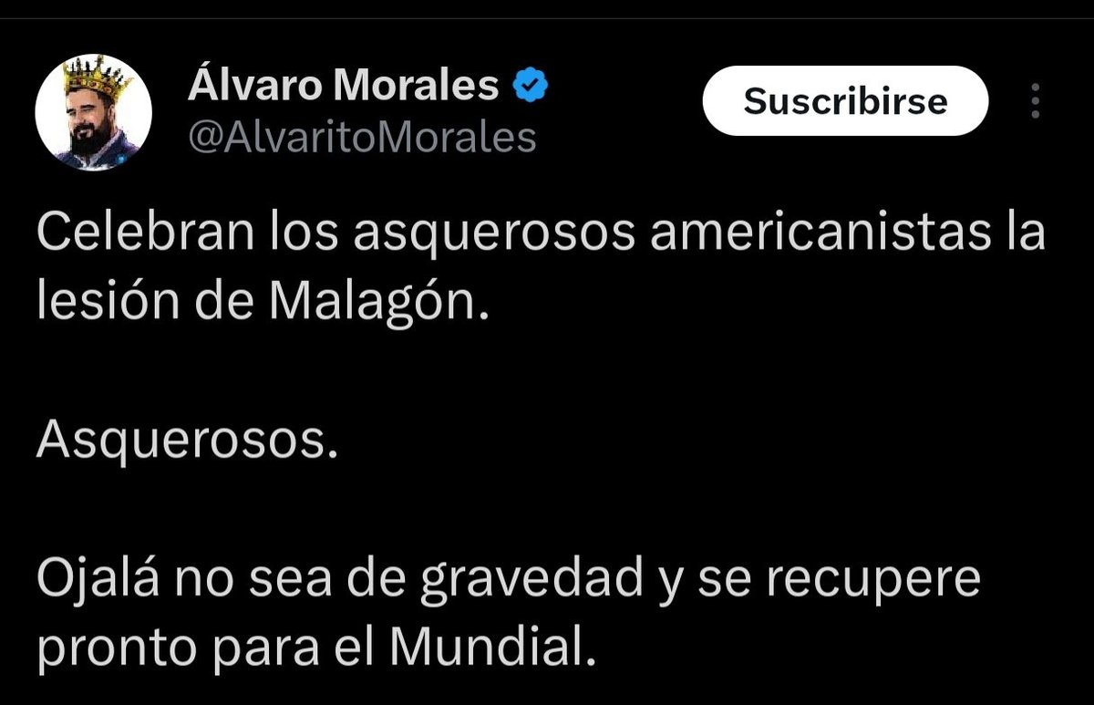<a href="/AlvaritoMorales/">Álvaro Morales</a> Estuvo muy cuando dijiste"los asquerosos americanistas"🤣🤣🤣