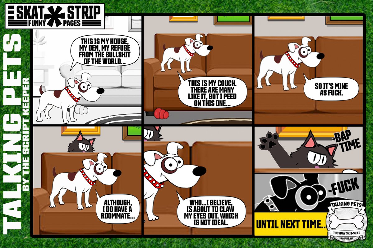 SkatcastPodcast's tweet photo. The Script Keeper makes a lot of dumb things, here is one of them.  Check out more SKAT-Strips in our SKATCAST Patreon!
https://t.co/j0KTj4SKB8 https://t.co/TqrMnJ3CMl