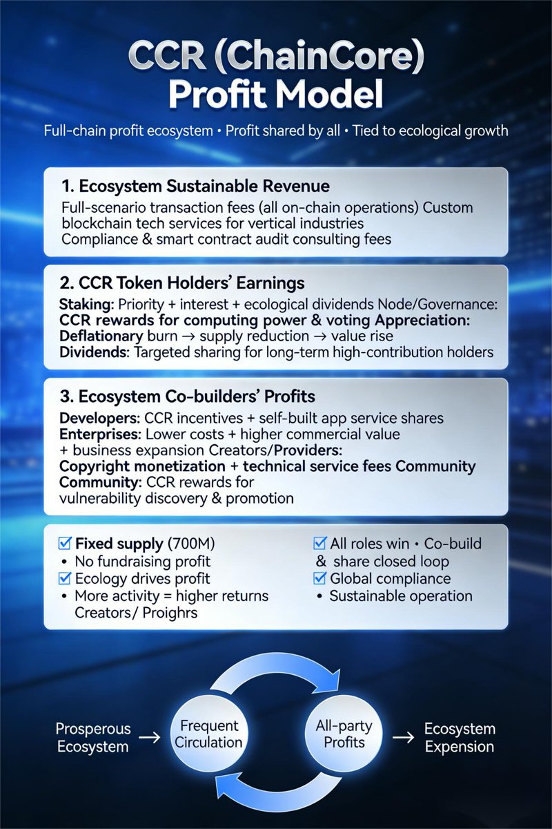 CCR_ChainCore's tweet photo. CCR (ChainCore) Profit Model https://t.co/RC8XnADzx5