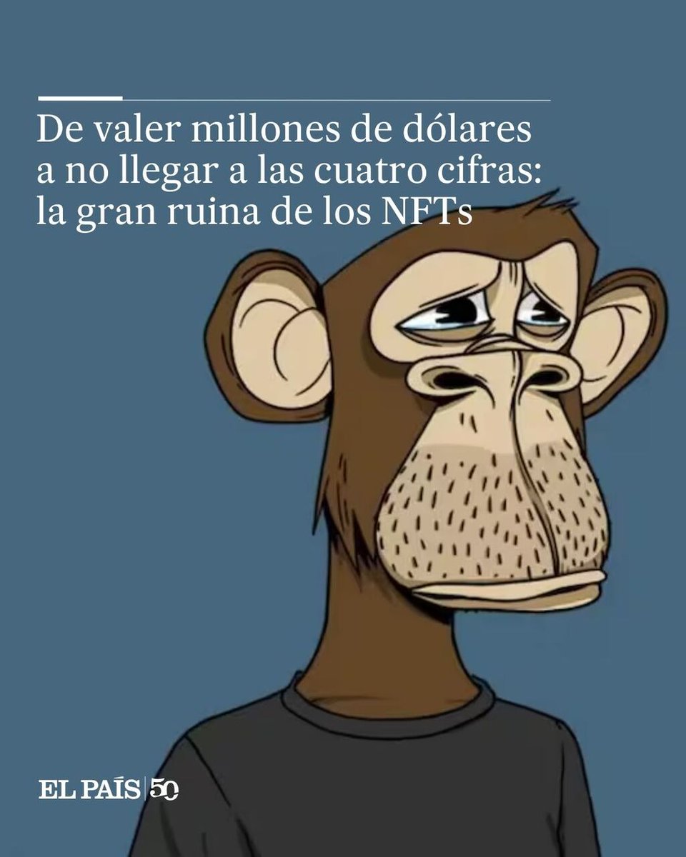 elpaismexico's tweet photo. ⏬🪙 De valer millones de dólares a no llegar a las cuatro cifras: la gran ruina de los NFTs

El mercado de los ítems digitales únicos cayó en picado tras su momento de gloria. Un fantástico atajo a la bancarrota financiera

🔗 https://t.co/Z0nhTuDk7x https://t.co/Oks1AGBJj5