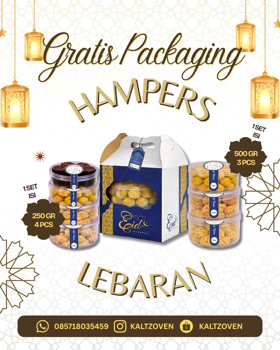 hymkasa's tweet photo. ✨️ Hampers Kue Lebaran ✨️
4 pilihan kue kering:
• Nastar
• Sagu Keju
• Kastengel
• Brownies Kering (Browker)
Harga:
• 250 gram Rp25.000/toples
• 500 gram Rp50.000/toples

GRATIS PACKAGING HAMPERS
Dengan beli 3 uk. 500gr (150k) atau 4 uk. 250gr (100k)

📍 DEPOK
Avail 🍊 https://t.co/NHJvZvwgfn