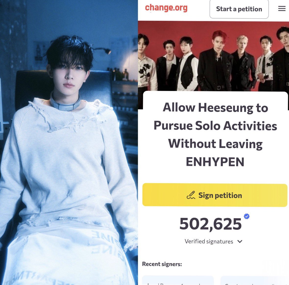 in just 17 hours, heeseung’s petition is the most signed kpop-related petition on change.org in its first 24 hours.

we are doing amazing engenes! keep signing and sharing the petition we can reach 1M signs! 

c.org/2Yc5HVz8pX