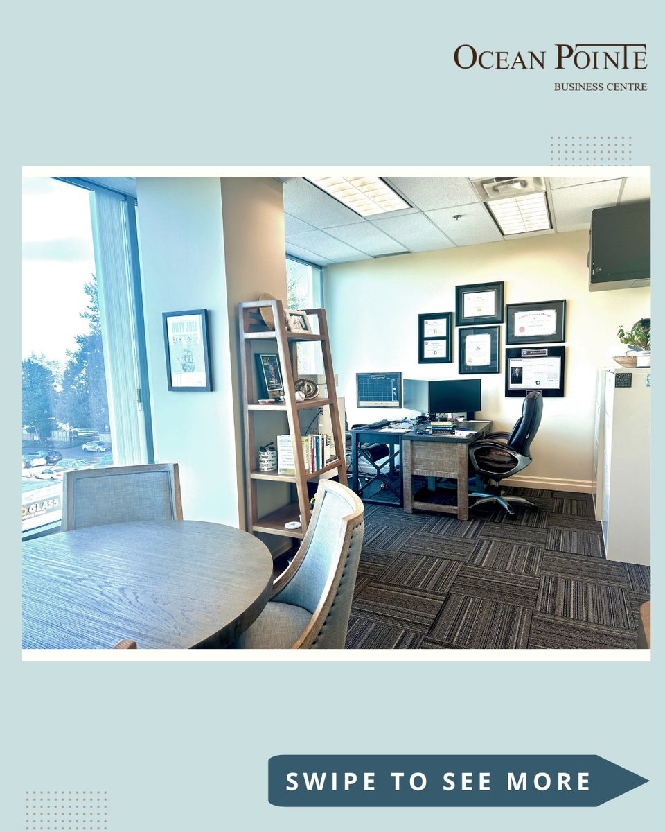 OceanPointeBC's tweet photo. Our most impressive office is now available.

230 sq ft corner office with floor-to-ceiling windows and separated workspace/client meeting areas. Double the size of our standard offices.

Perfect for professionals who meet with clients regularly.

🔗 https://t.co/UwFC339log https://t.co/J9iofiGWQL