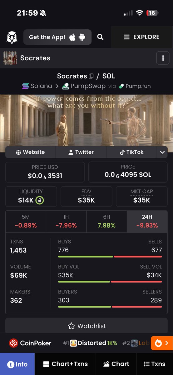 centedcrypto's tweet photo. @soapweb3 Next gem $SOCRATES https://t.co/XkeR8xLi36