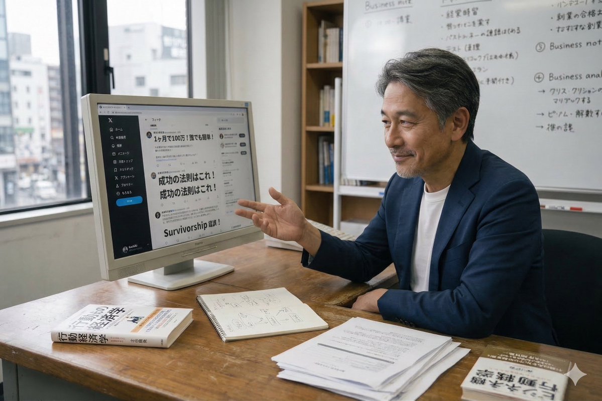 TLに流れる「成功法則」を読み、なるほど簡単そうだと確信する。でも、いざ実行してみると結果はさっぱり。理由は単純で、その成功者とあなたは「別の人」だからです。