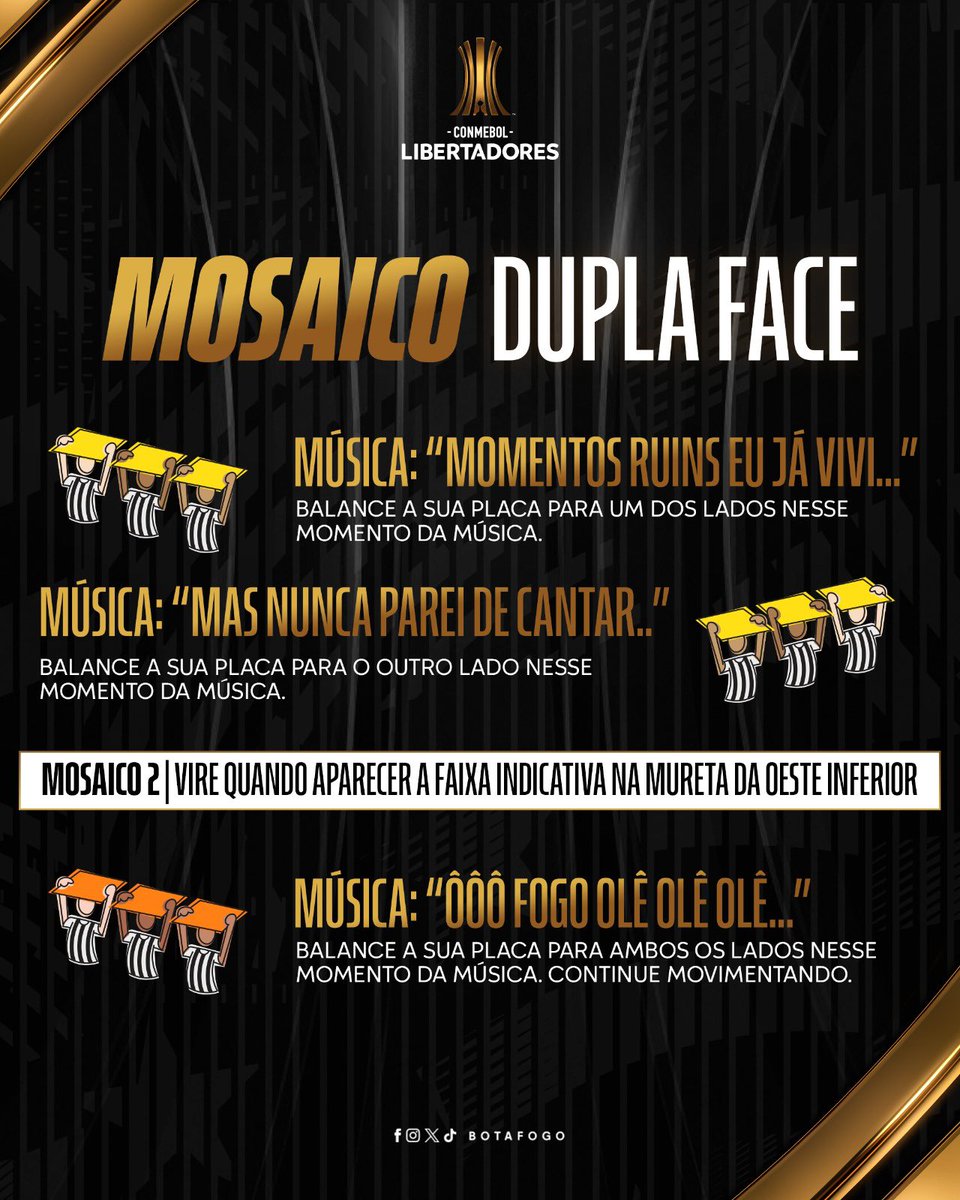 ENTRE CEDO E FAÇA A DIFERENÇA 🙌🏾🔥

Atenção às instruções do mosaico desta noite de Libertadores, Família Botafogo! ⚠️🏟️ #VamosBOTAFOGO

ℹ️ Ainda está em dúvida? assista ao vídeo de instruções no stories do Instagram!