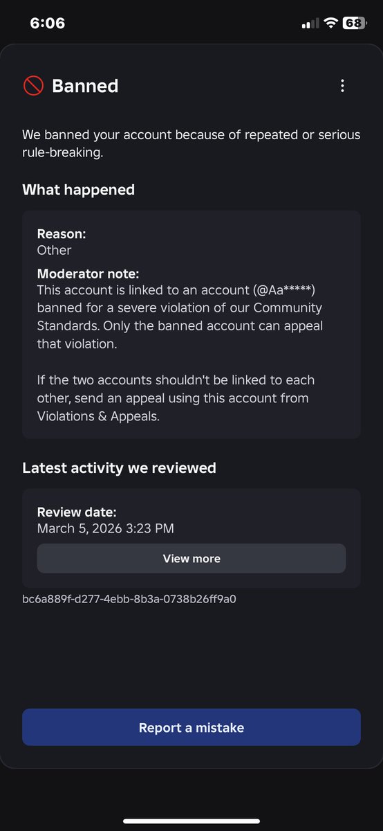 Duckman337's tweet photo. @RobloxNewsroom @Roblox @RobloxNewsroom I have been falsely banned on one of my alt accounts (Aaron_Toybox) and it affected my main accounts, such as (Aaron_COOL1229) (Ejdjjdiejdn). The reason being that I was affected in the ban wave, I also checked the violations and appeals. It showed nothing https://t.co/DDYYi9esuh