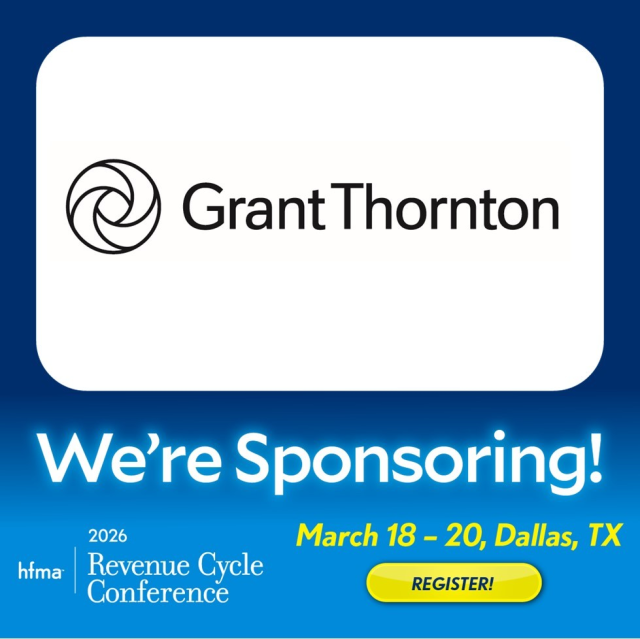 Revenue cycle strategy continues to shape #healthcarefinance. Glad to share that <a href="/GrantThorntonUS/">Grant Thornton</a> is sponsoring the #HFMA Revenue Cycle Conference 2026 in Dallas, March 18–20. Looking forward to the conversations in Dallas. #HealthcareLeadership bit.ly/4b3pg3b