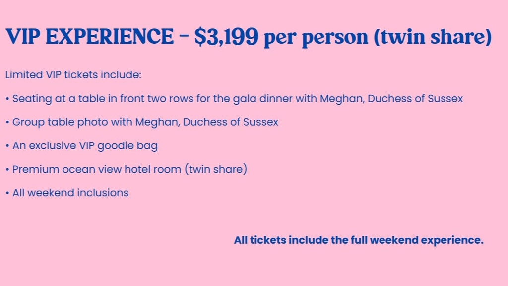 89Blackitty's tweet photo. Going by #DanielaElser #meghan has landed a speaking gig with the bimbo Jackie https://t.co/QtKapDMpEn for the retreat start at $2,699 for the “early bird” option up to $3,199 for VIP tickets. https://t.co/7Afau5MZwY
