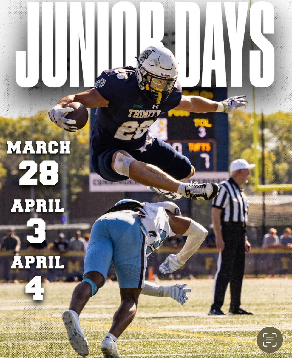 MJORourkeIII's tweet photo. I will be at Trinitys junior day on March 28th, Thanks @CoachAcq for the invite! @TrinCollFB https://t.co/jVuUKTzHa6