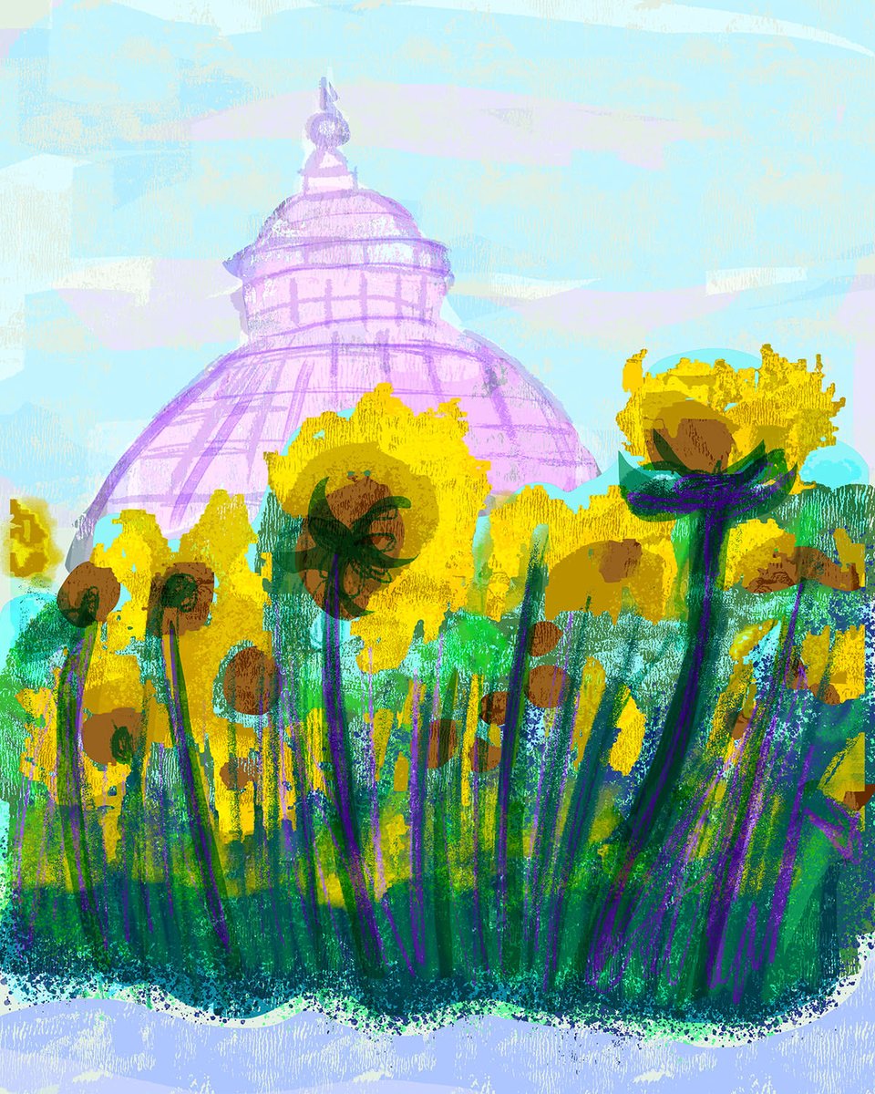 SharonVDraws's tweet photo. Weather kicking in for Spring, and so are allergies! And, so,  it brings to mind some drawing / painting sessions I did at NY Botanical Gardens last year! 
.
Watercolor &amp; Digital 
@nybg 
.
.
.
#nybg #sunflowers #illustration #paintingonlocation #reportage https://t.co/cFSwKqk4bX
