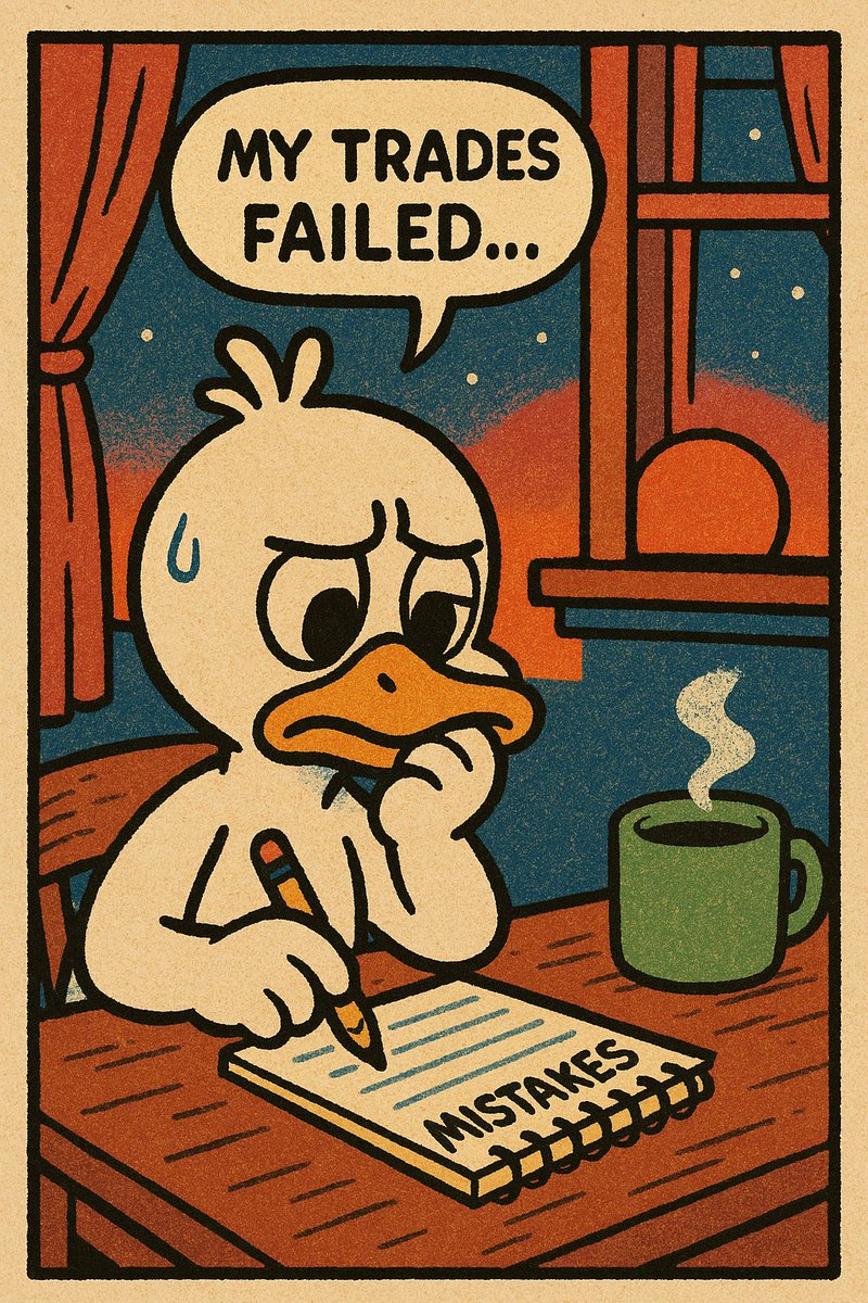 SGUOIS's tweet photo. Episode 116:

It's evening. Guo's frowning at some notes, mistakes from a trade gone wrong.

His cup of coffee cools beside him.

"These little things can't stop me!" Guo thinks.

Each error is a practice step.

He smiles now, knowing small bumps can't hold him back.

Resilience! https://t.co/JHUCN273rp