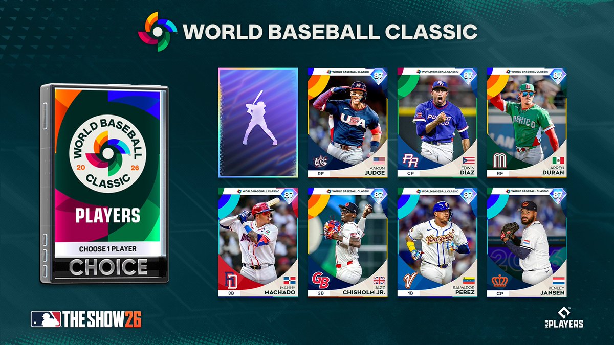 MLBTheShow's tweet photo. You get TWO of these #WorldBaseballClassic Choice Packs with the Digital Deluxe Edition🌎⚾

Who are you choosing? 👀

#MLBTheShow https://t.co/1BuhpAvjTz