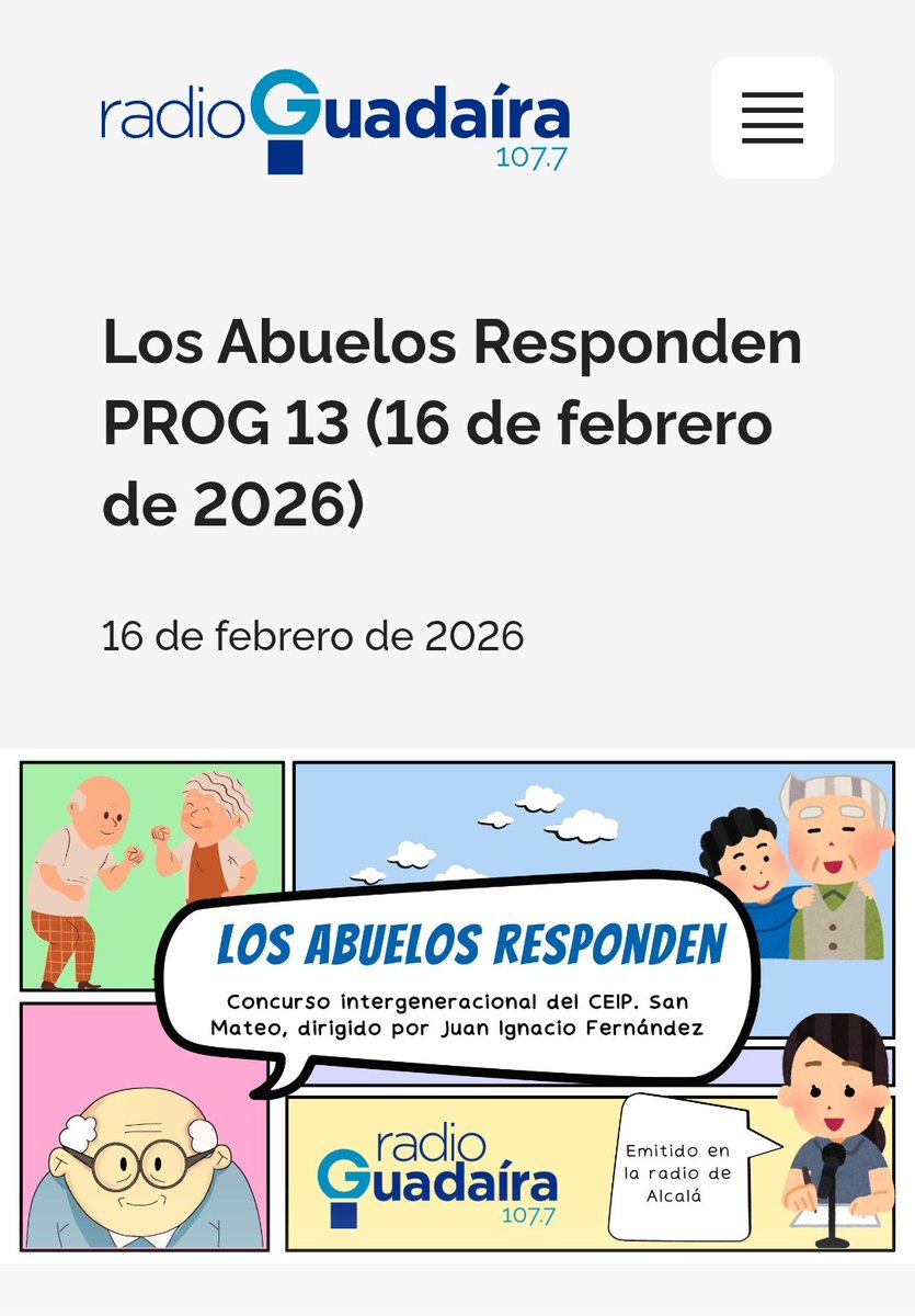 CeipsanM's tweet photo. Radio Guadaira y el CEIP San Mateo en: «Los Abuelos Responden», el concurso radiofónico que hemos realizado entre el alumnado y personas mayores con sabiduría  o miembros de la comunidad. Hoy ha sido el encuentro intergeneracional de la temporada.

https://t.co/2GdYZiuz7J https://t.co/IcRFfpTN7k
