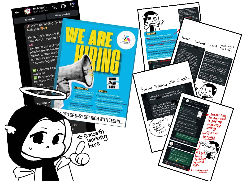 "My Experience Working as an Online Teacher at TechnoArt"

Help me repost so that we can give more awareness to artist to be more careful with online job!! 

⬇️⬇️⬇️⬇️⬇️⬇️⬇️