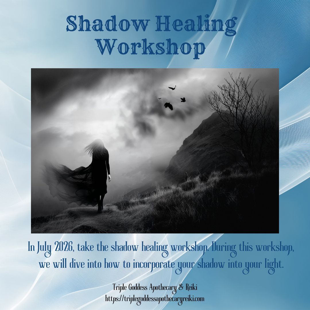 triplegoddessa1's tweet image. Shadow Healing (shadow work) workshop. Learn about discovering your shadow self and ways to integrate your shadow with your light. 
bio.site/rowanravenwolf
#shadowwork #shadowhealing #spiritjourney #spiritualjourney #triplegoddessapothecaryandreiki