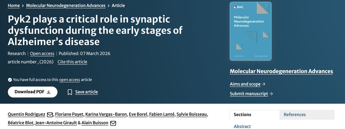 Molecular Neurodegeneration Advances tweet media