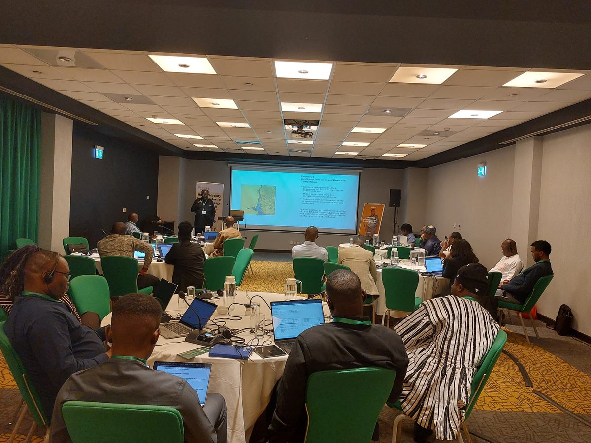 AU_HHS's tweet photo. Experts at the #HMCCC training highlighted the need to improve environmental migration data, strengthen evidence based data on slow-onset climate impacts and enhance coordinated policy responses across Africa.

#ClimateAction 
#Migration4Development https://t.co/b8UtZwK02O