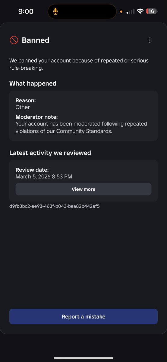 HollyTuite's tweet photo. @Roblox @Roblox
 Hi, my account (sleevereligion) was permanently banned on March 5th for reason “Other” with no context or evidence provided. I’ve only received automated responses on appeal. Could I please get a human review in case this was part of the March 5th ban wave error? https://t.co/Mh7Q0Vjvwx