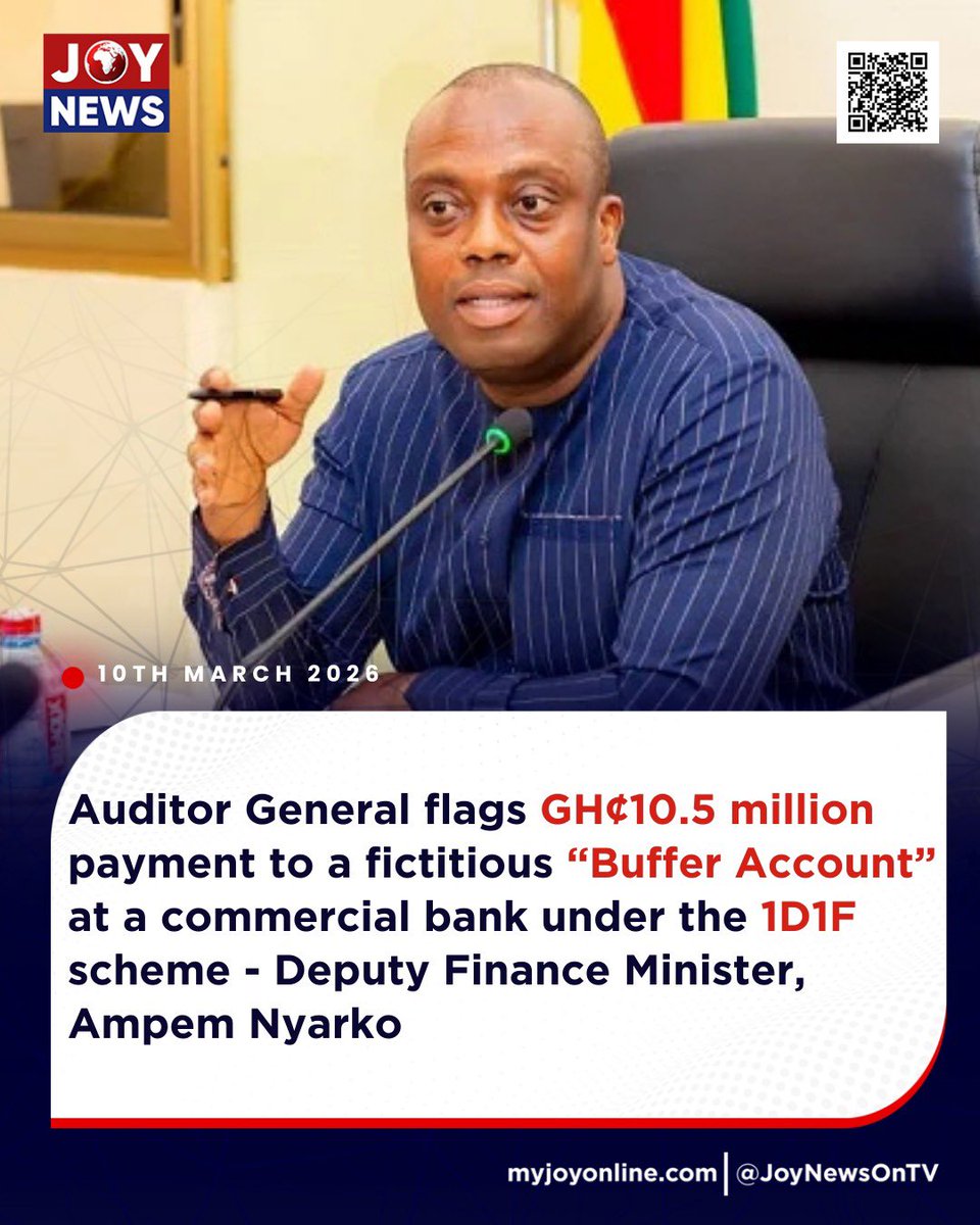 Shejackiesays's tweet photo. A major audit tabled in Parliament today raises serious questions about how public money has been managed.
The Ghana Audit Service, working with EY and PwC, examined GH¢68.7 billion in government arrears and claims.

What they found:

• GH¢8.1 billion in claims rejected due to fake documentation, duplication and payments for work not done.
• A GH¢89.4 million liability linked to the One District One Factory programme that banks say never existed.
• Payments reportedly made to a bank account that does not exist.
• Thousands of tonnes of rice and maize paid for but not fully delivered.

The Finance Ministry says without this audit, billions of cedis could have been wrongly paid out.

The report has now been referred to the Office of the Attorney-General of Ghana for investigation.

For many Ghanaians, this raises the bigger question:
How much public money could have been lost without this audit?