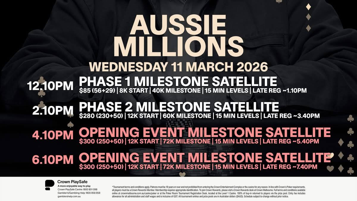 Aussie Millions tweet media