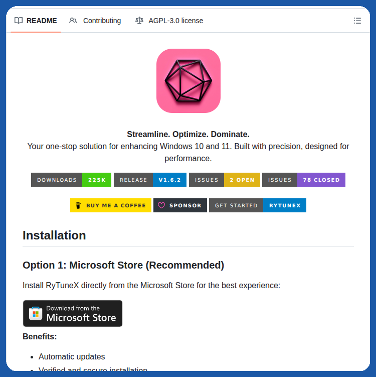 tom_doerr's tweet photo. Optimizes Windows performance and removes pre-installed apps

https://t.co/cG0k5ZFmEG https://t.co/SaLGmj1hWD