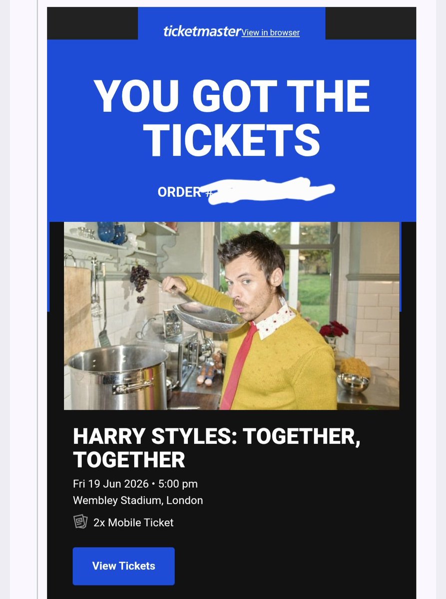 KimHopi_'s tweet photo. Selling 2 tickets for Harry Styles Together Together!!

📍Wembley Stadium, London
📅 19th June
🎫 Section 227, Row 3, Seats 17-18
💸 What I paid for (£493.45 for both)

Will transfer as soon as Ticketmaster transfer is available!!
#harrystylestickets #HS #HARRYSTYLES https://t.co/Z6pduLcPi7
