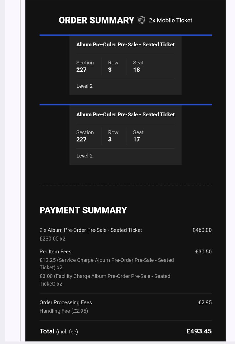 KimHopi_'s tweet photo. Selling 2 tickets for Harry Styles Together Together!!

📍Wembley Stadium, London
📅 19th June
🎫 Section 227, Row 3, Seats 17-18
💸 What I paid for (£493.45 for both)

Will transfer as soon as Ticketmaster transfer is available!!
#harrystylestickets #HS #HARRYSTYLES https://t.co/Z6pduLcPi7