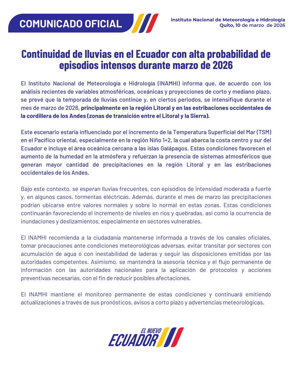 INAMHI Ecuador 🇪🇨 tweet media