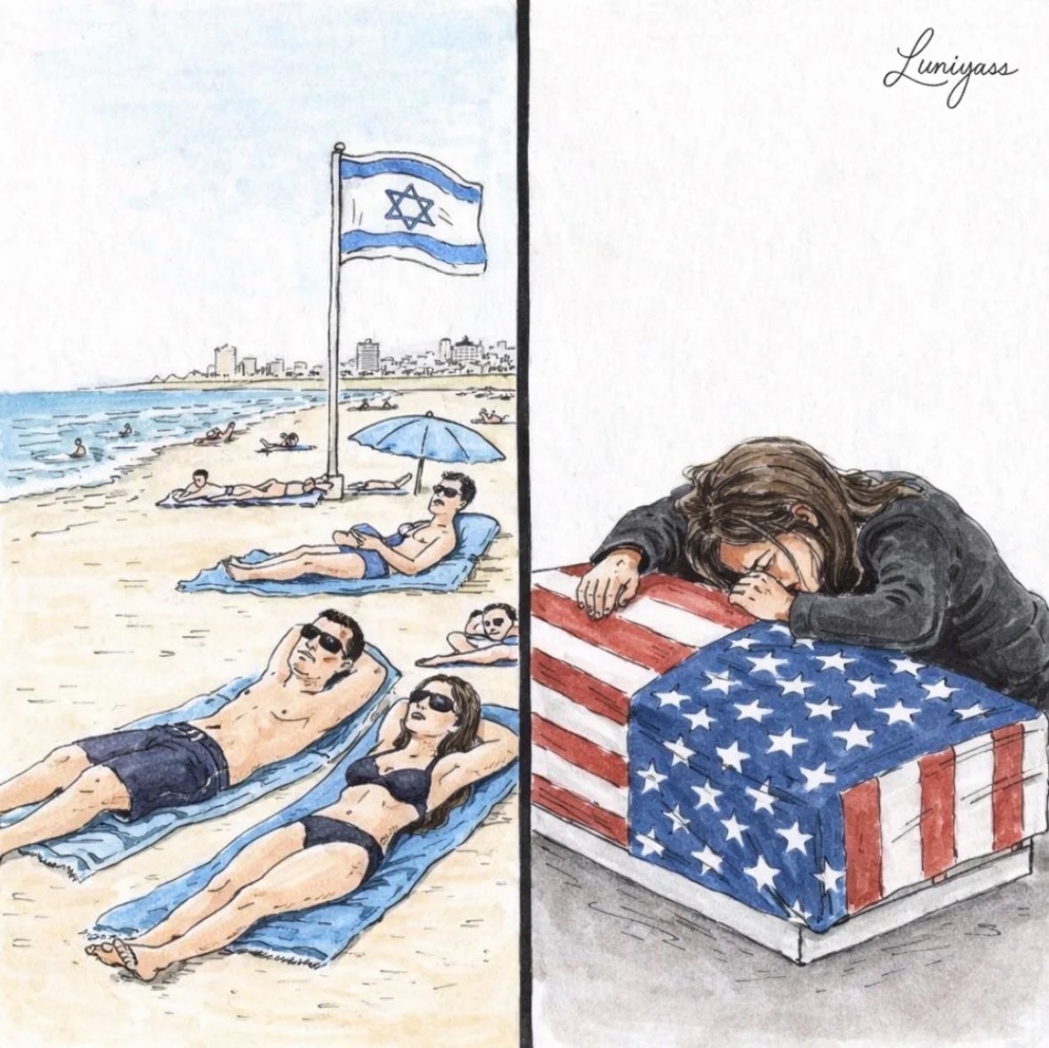 <a href="/LindseyGrahamSC/">Lindsey Graham</a> What is the fault of the American people that they die for Netanyahu's war?