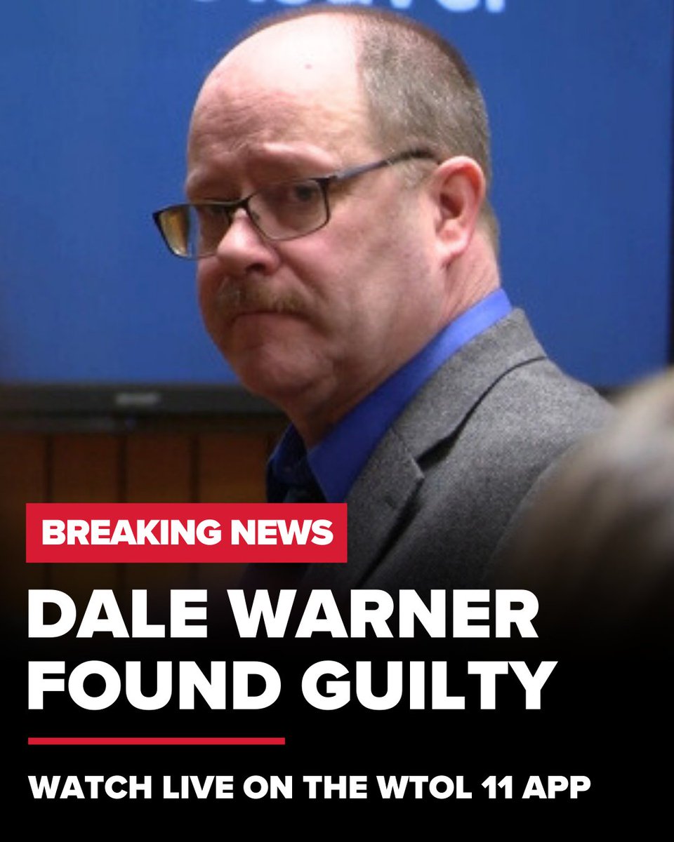 WTOL11Toledo's tweet photo. BREAKING: GUILTY VERDICT | A jury has convicted Dale Warner of killing his wife, Dee, whose body was found inside a welded-shut tank on his property. Follow live reaction with WTOL 11 -> https://t.co/q8X5B09zZJ https://t.co/fjl6pBB1Hb