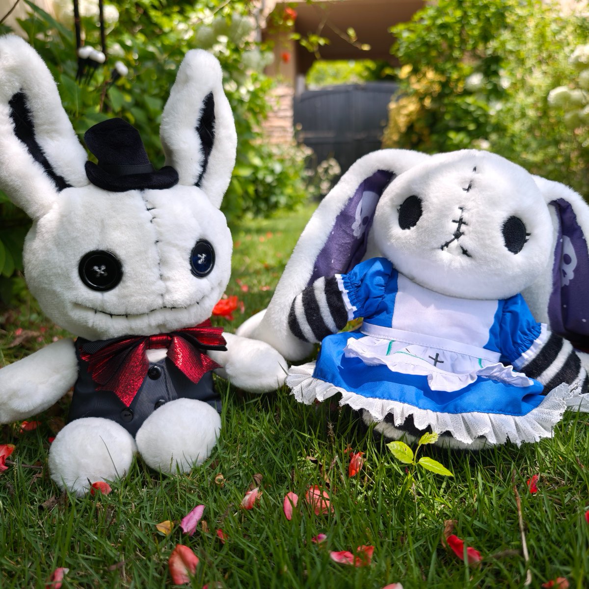 PlushieDreadful's tweet photo. Just Silly Little Bunnies In the Garden