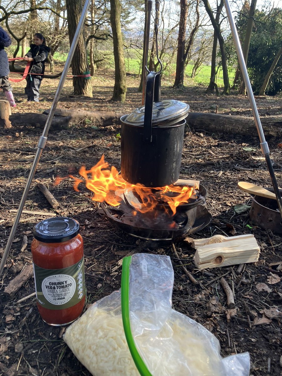 Building dens, sitting in a tree and playing the drums and cooking a snack was how we passed some of the time.
