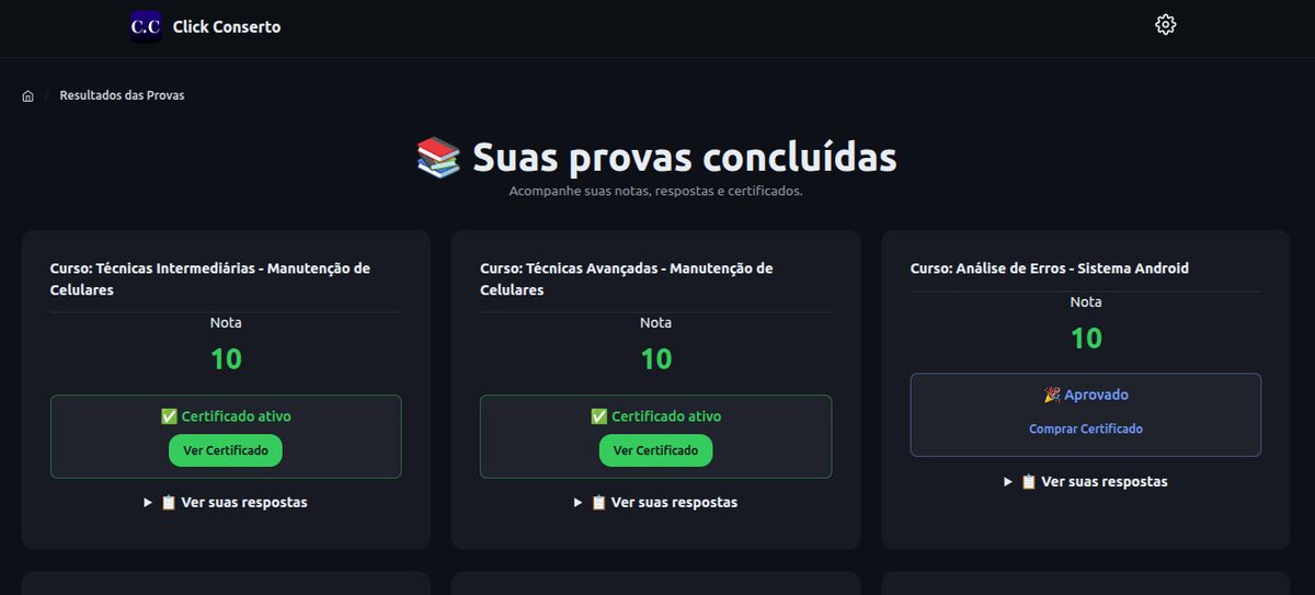 ClicConserto's tweet photo. Essa página mostra a nota obtida após a conclusão do curso, se foi suficiente para emitir o certificado e avisa se ele já foi adquirido. 

Se a nota não for suficiente, o botão muda para "Refazer Prova" e é sempre grátis. 

Além disso, exibe um histórico com todas as respostas que você registrou (não as corretas, mas as que marcou).

Conteúdo super útil e apresentação simples, carrega muita informação de forma direta. Gosto muito dessa página! 🚀📚

Acesse: https://t.co/EheQqvqRwT e faça uma tentativa na prova de algum dos cursos😏

#EducaçãoDigital #CertificadosOnline #UX #Aprendizado