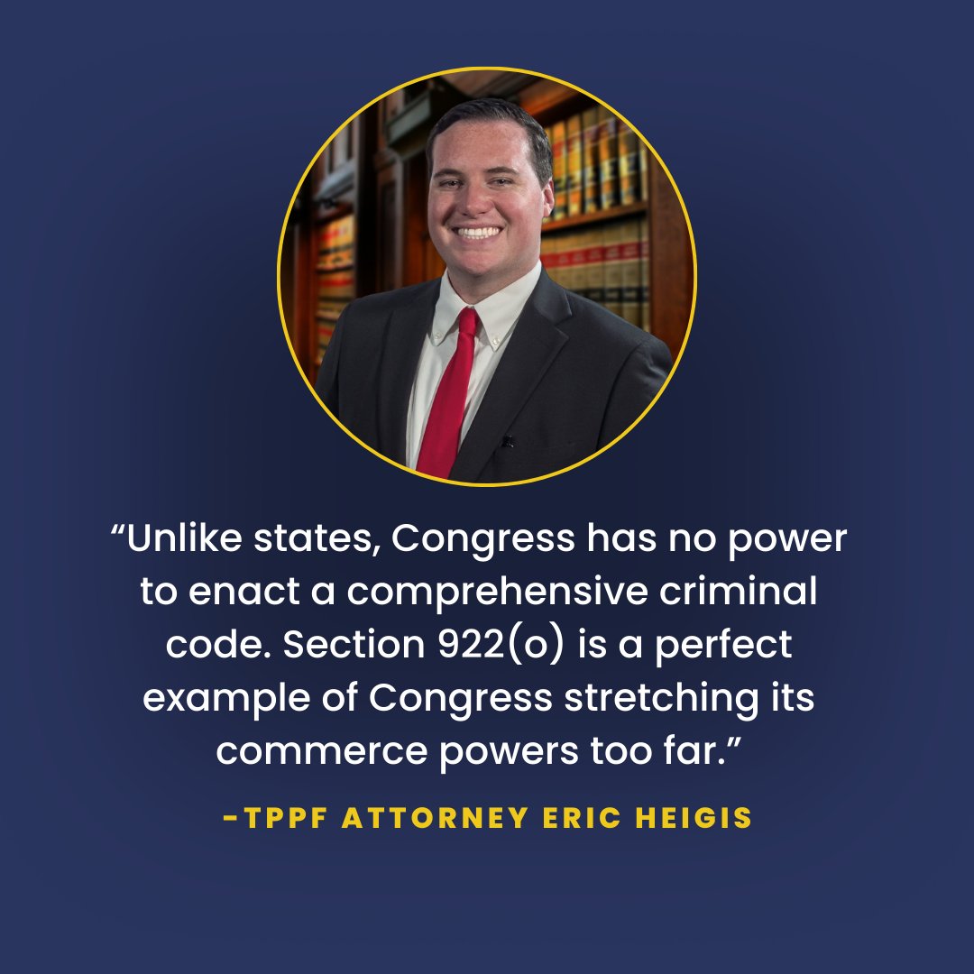 The lawsuit also asks the court to reconsider the Fifth Circuit’s 1997 decision in United States v. Knutson, which upheld § 922(o) under the Commerce Clause.