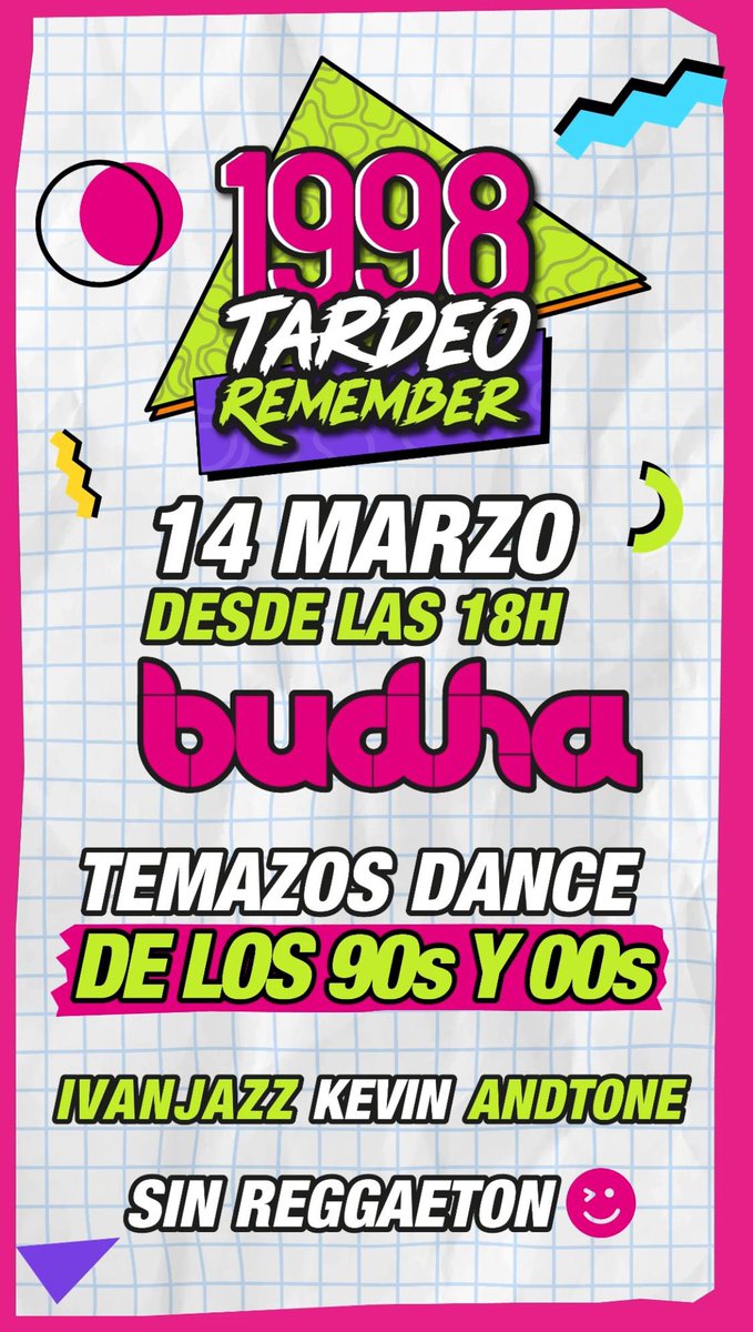 DjIvanjazz's tweet photo. Este sábado vuelve el único tardeo sin reggaeton a Budha Bilbao!
Toda la mejor música dance de los 90 y 2000 desde las 18h.
Entradas, listas y vip’s en https://t.co/4hwqXAnNDL https://t.co/dgFDp19NwY