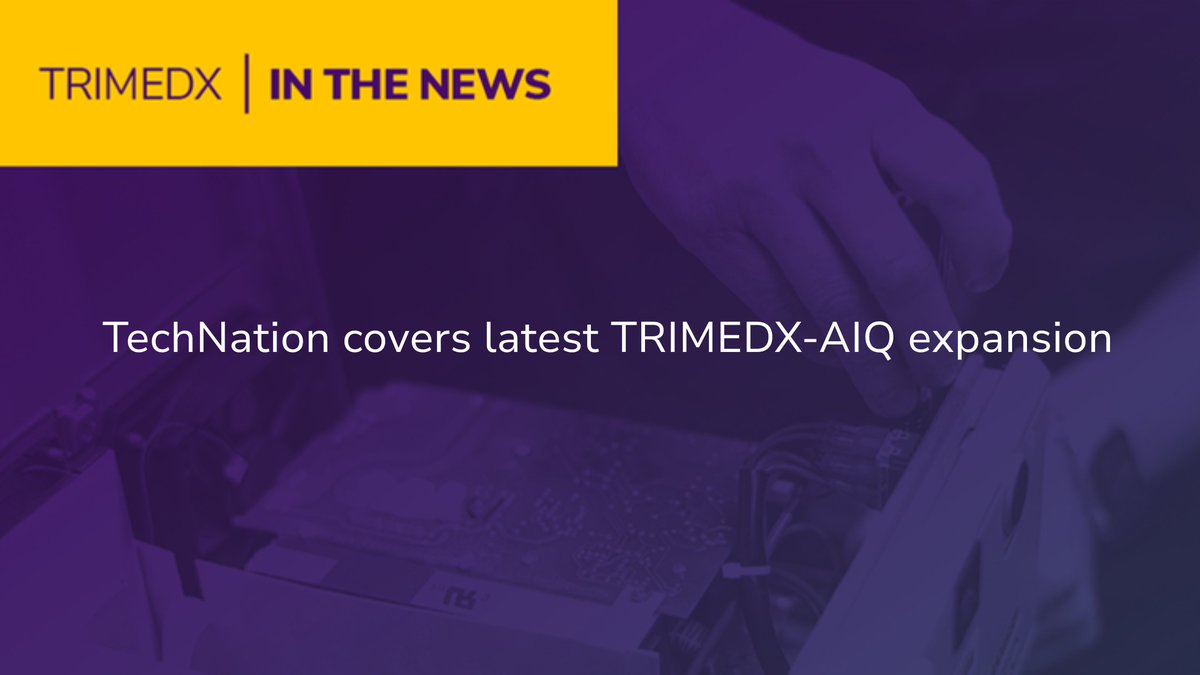 Trimedx's tweet photo. #TRIMEDX VP Product and Portfolio Management TJ Kubricky was featured in a TechNation article about the latest TRIMEDX-AIQ enhancements. TJ details how new #SupplyChain and #PredictiveFailure capabilities will improve #ClinicalEngineering workflows.https://t.co/zX46hb8i1h https://t.co/IDI9l0Pv2X