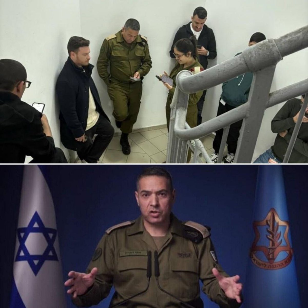Talking tough against Iran on TV and a few minutes later he is hiding underground like a rat.