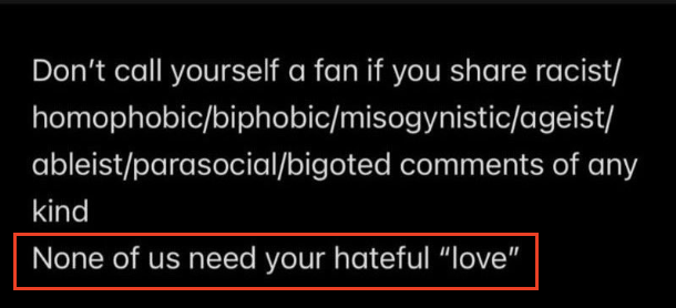 hudson and francois may have shared this statement, but i think this applies to all of us as individuals. as a poc, as a queer woman trying to exist in this fandom, i don't need your hypocrisy, i don't need the fake sympathy grabs, i don't need any of your hateful love.