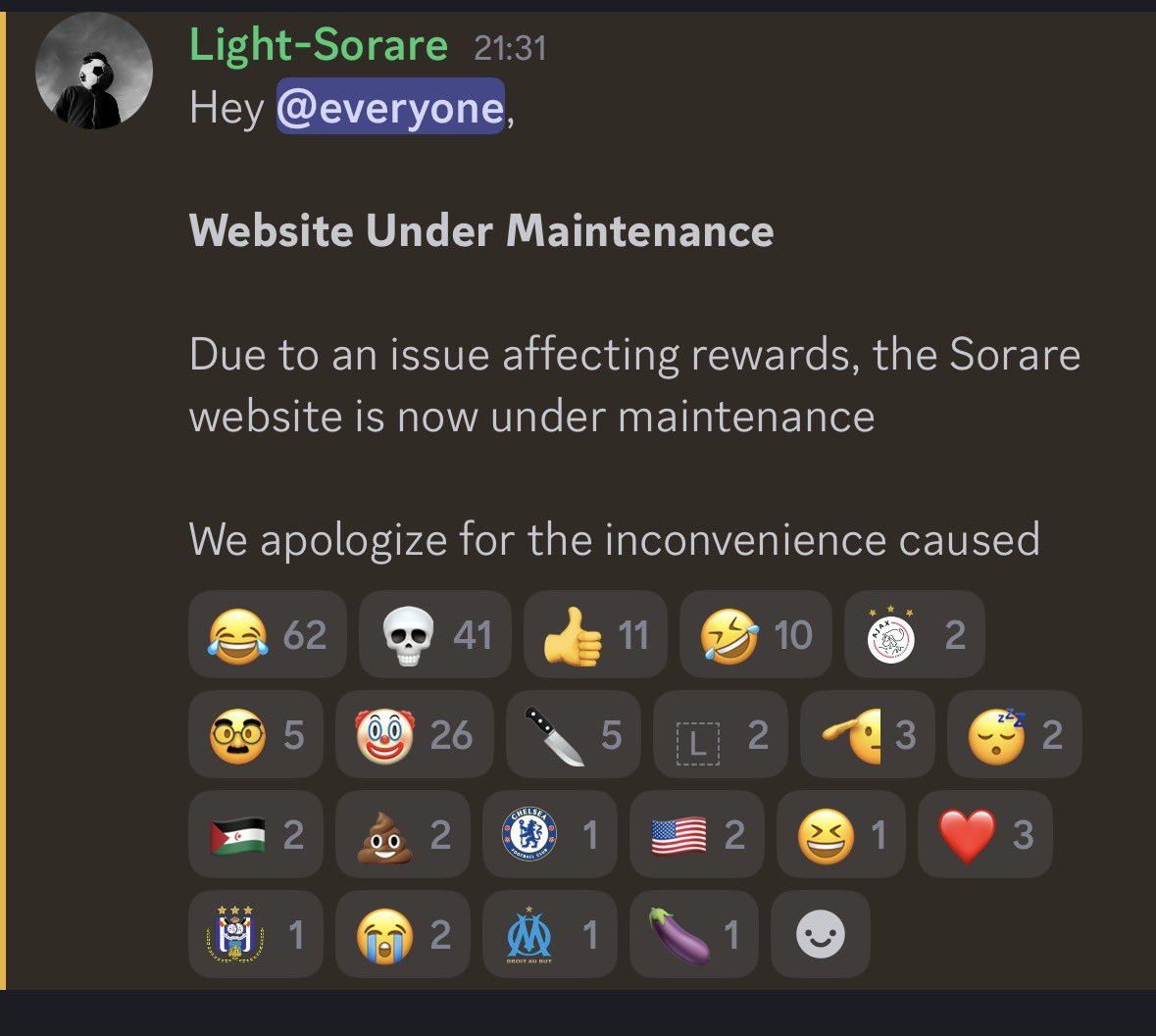 FutFutTwo's tweet photo. @Sorare Tottenham conceded so many in a short space of time that the notifications crashed it https://t.co/kKRoc314Yl