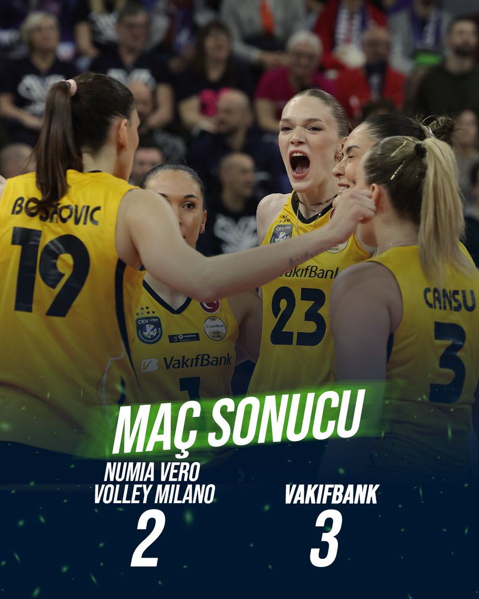 WE NEVER STOP FIGHTING 💪

Match Result:⤵️
Numia Vero Volley Milano 2-3 VakıfBank
Sets: 26-24 / 25-22 / 22-25  / 22-25 / 11-15

#ForMore #CLVolleyW