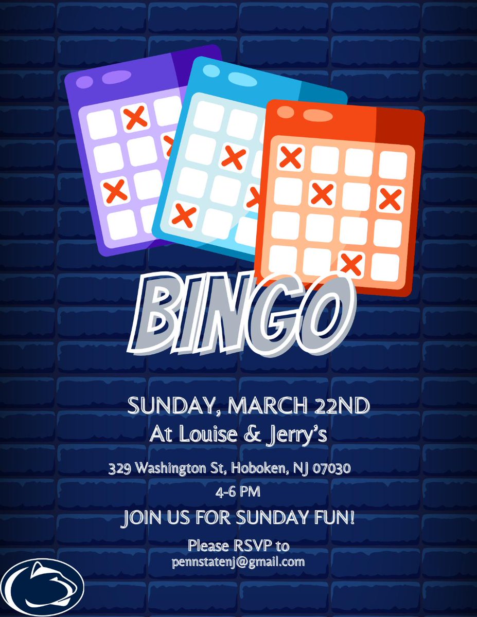 Last chance for Bingo on Sunday. RSVP today!