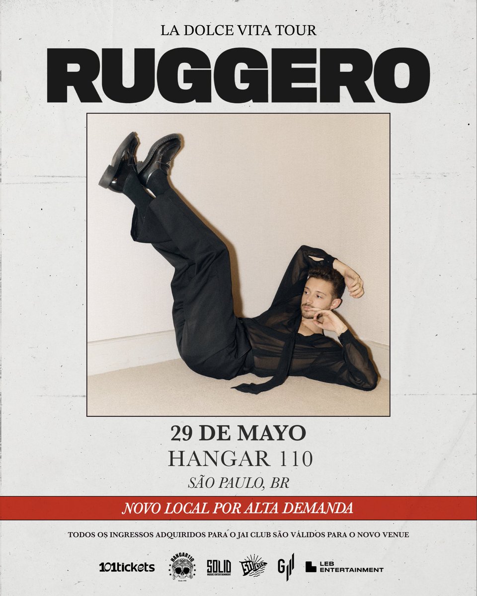 _ruggero's tweet photo. BRASIL 🇧🇷 Ingressos à venda amanhã às 6pm https://t.co/8VrbeFNmP3