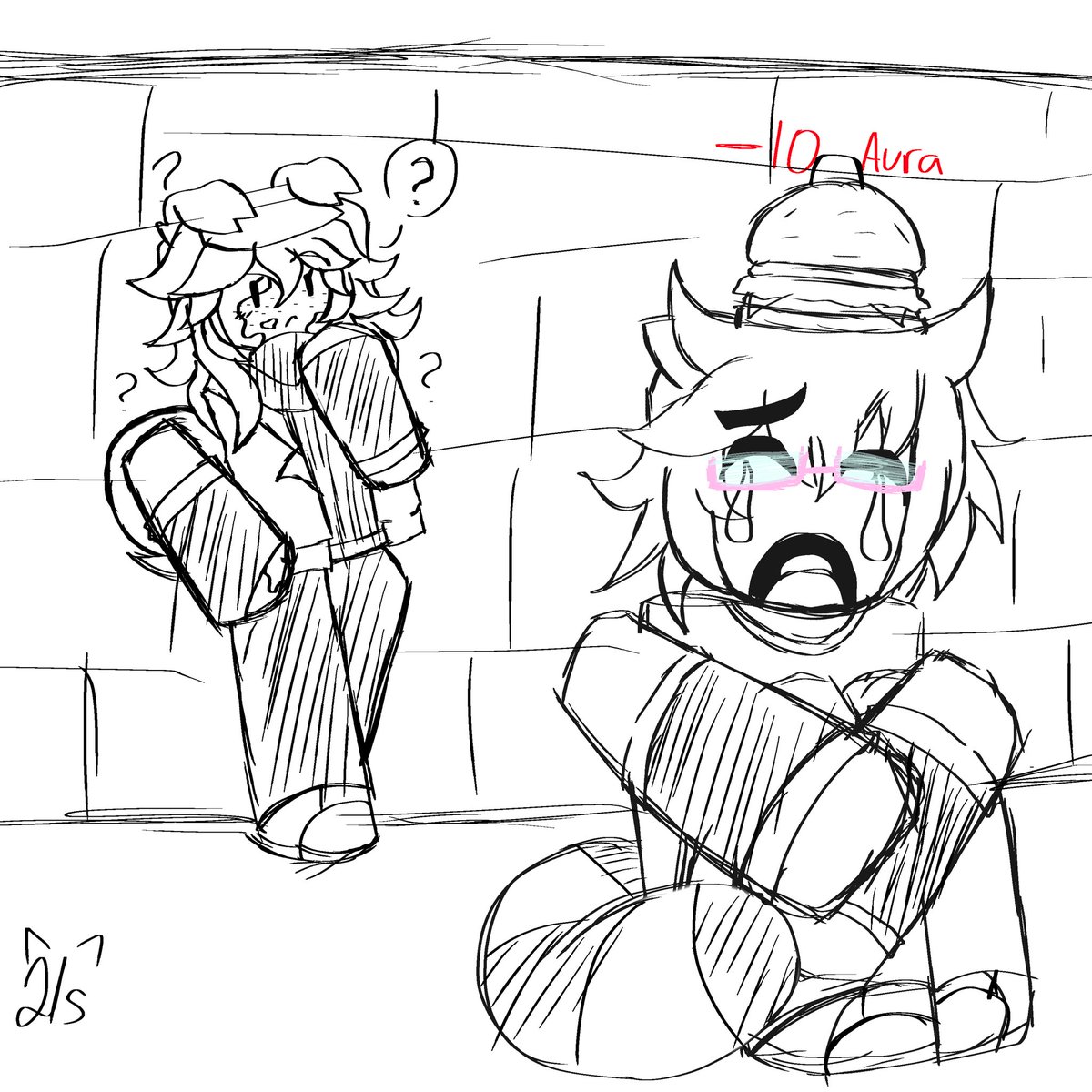 He lost Aura trying to rizz that same day…

(Hit tweet!? No waaaay…)
#pizzaburger