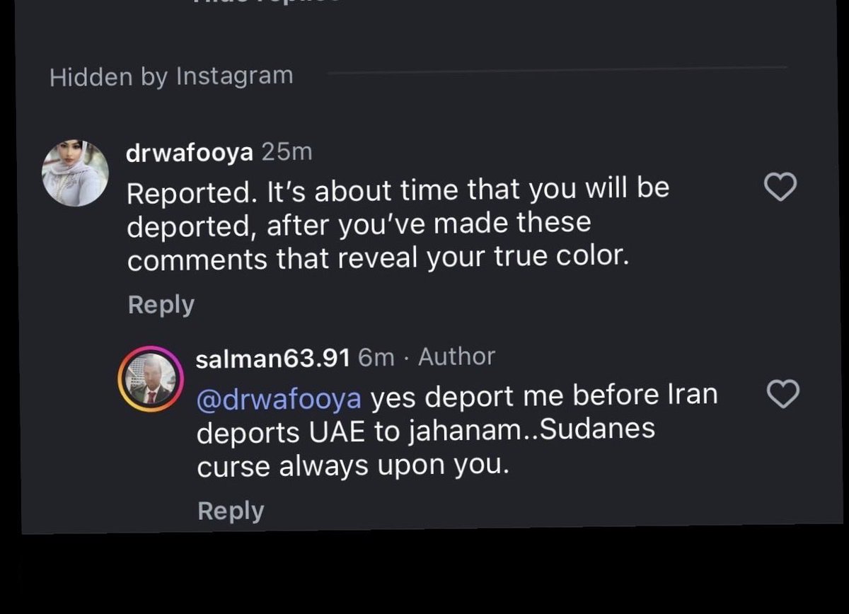 هذا شخص من جنسية آسيوية مقيم في دبي نشر تعليقاً مسيئاً ضد الإمارات.
أتمنى من الجميع الإبلاغ عن الحساب وإخبار الإخوان أيضاً بالإبلاغ ليتم اتخاذ الإجراء المناسب.  
الإمارات خط احمر 🇦🇪.