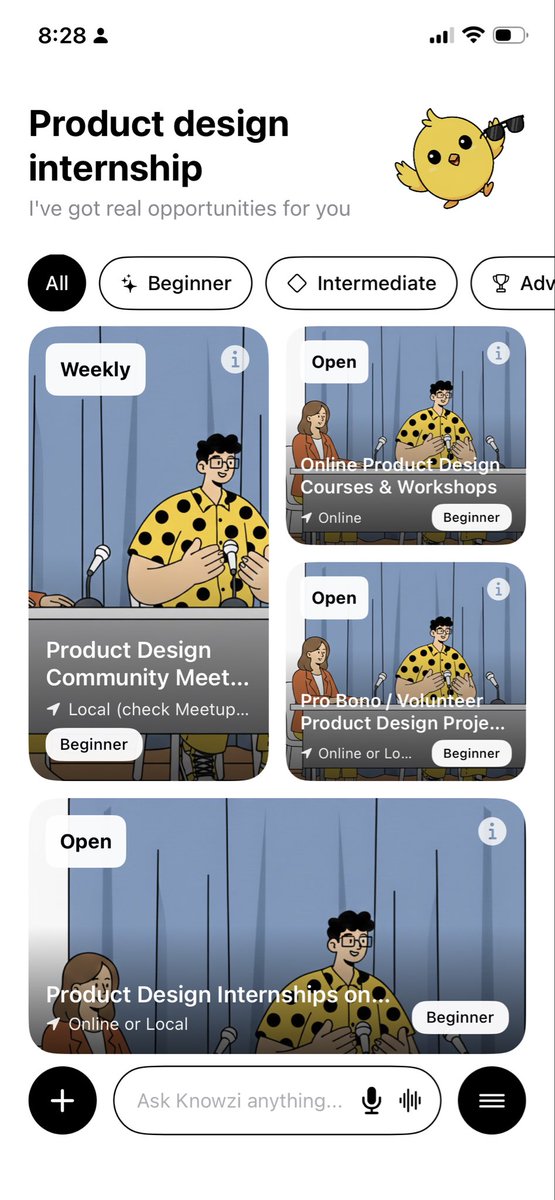 KHPH11's tweet photo. Three weeks ago, Knowzi went live on the App Store. 

Knowzi is an AI-powered app that scouts real-world opportunities relevant to your goals and builds you a personalized learning plan so you show up prepared.

Try Knowzi https://t.co/6jYcb716tQ https://t.co/OU0N0HKvpi