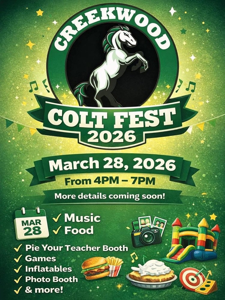 HumbleISD_CMS's tweet image. Save the date, Creekwood!!! Colt Fest is coming up!!!! #TheColtWay