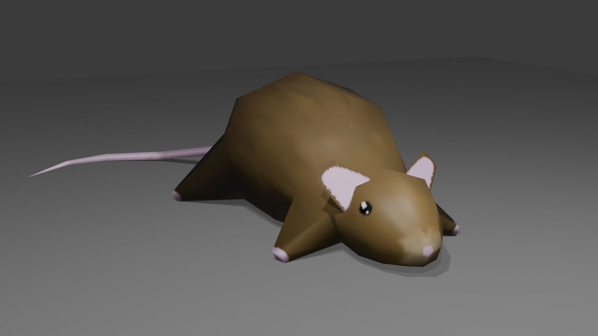 HowToBen's tweet photo. I was asked to make a low poly rat, so here he is. 
He chilling https://t.co/C8fGoiQKJY